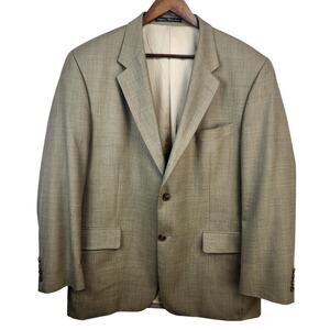 S. Cohen “Galtes” 100% Virgin Wool Blazer Beige Lined  2-Button  Men’s 44R EUC